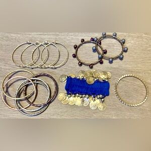 Lot Of 9 Vintage To Now Assorted Wearable Bracelets, Mixed Materials